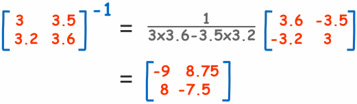 matriz inversa 2x2 camión