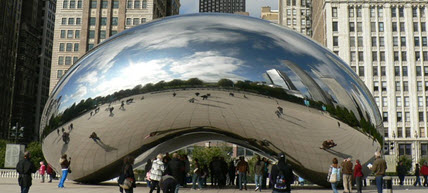 Reflexión en el cloud gate 