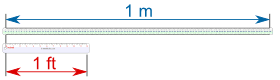 regla 1ft vs 1m